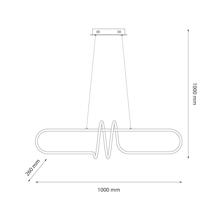 Lampadario LED a sospensione con filo VERTIGO LED/54W/230V nero