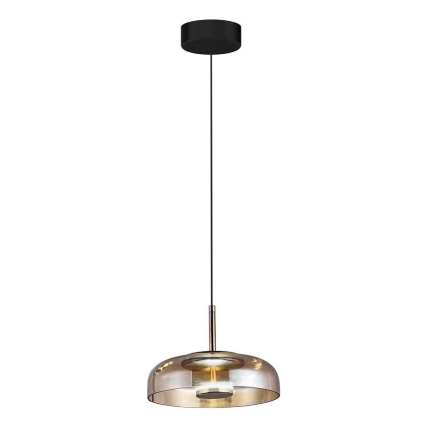 Lampadario LED a sospensione con filo VETRO LED/6W/230V diametro 23 cm beige/nero