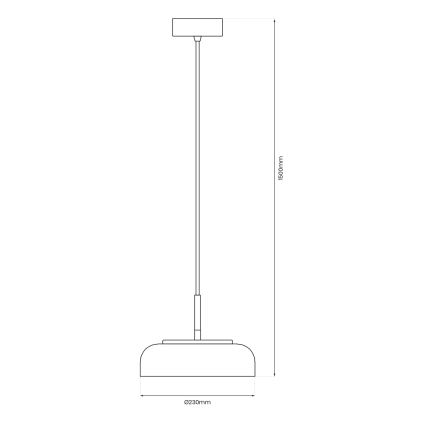 Lampadario LED a sospensione con filo VETRO LED/6W/230V diametro 23 cm beige/nero