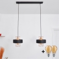 Lampadario LED a sospensione con filo VOLTA 2xE27/15W/230V nero/oro