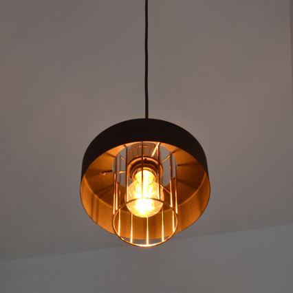 Lampadario LED a sospensione con filo VOLTA 2xE27/15W/230V nero/oro