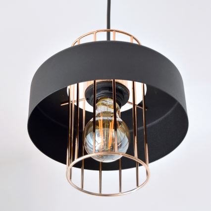 Lampadario LED a sospensione con filo VOLTA 2xE27/15W/230V nero/oro