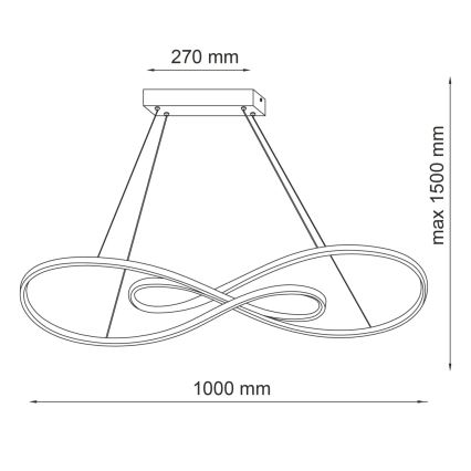 Lampadario LED a sospensione con filo ZUMBA LED/50W/230V oro