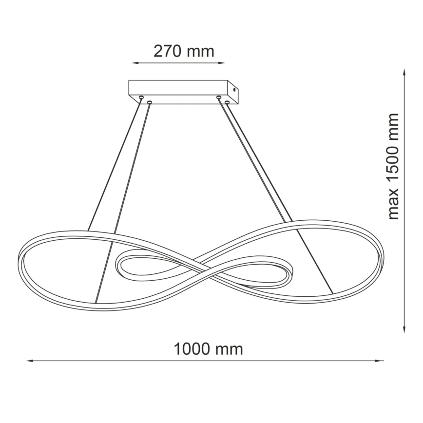 Lampadario LED a sospensione con filo ZUMBA LED/50W/230V oro