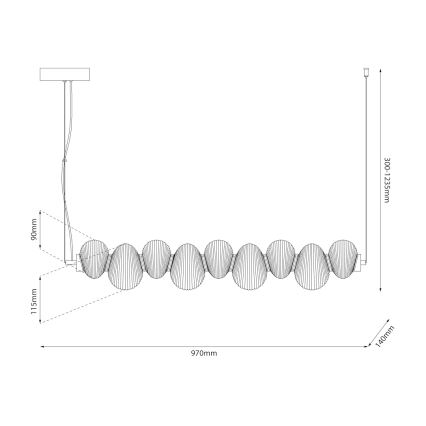 Lampadario LED a sospensione su cavo BOLLA LED/32W/230V oro/beige fumé