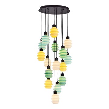 Lampadario LED a sospensione su cavo CACTUS 16xLED/3,12W/230V 3000K verde/giallo/bianco