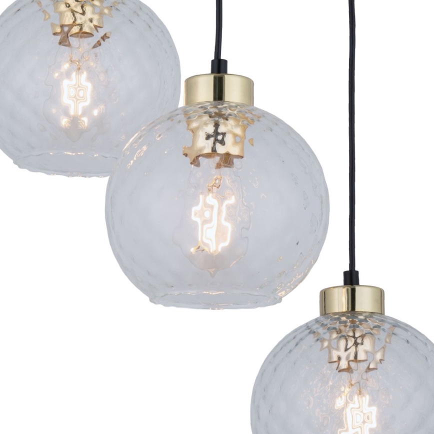 Lampadario LED a sospensione su cavo DEVON 3xE27/15W/230V nero/trasparente