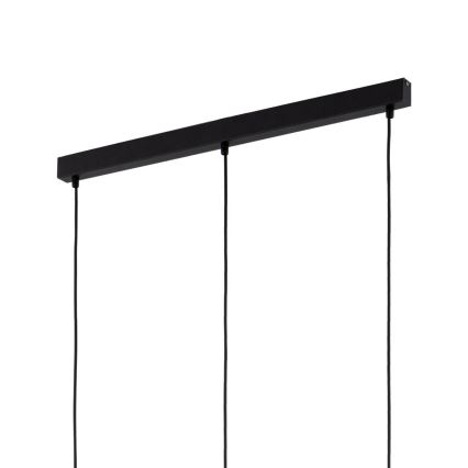 Lampadario LED a sospensione su cavo SEBO 3xE27/15W/230V nero/beige fumoso