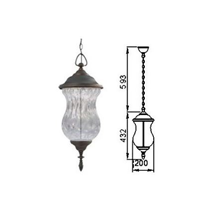 Lampadario LED da esterno a catena MARSYLIA 3xLED/3W/230V nero