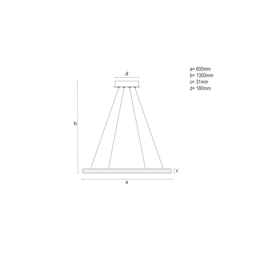 Lampadario dimmerabile a cavo LED 55W/230V 3000-6500K Ø 60 cm + telecomando