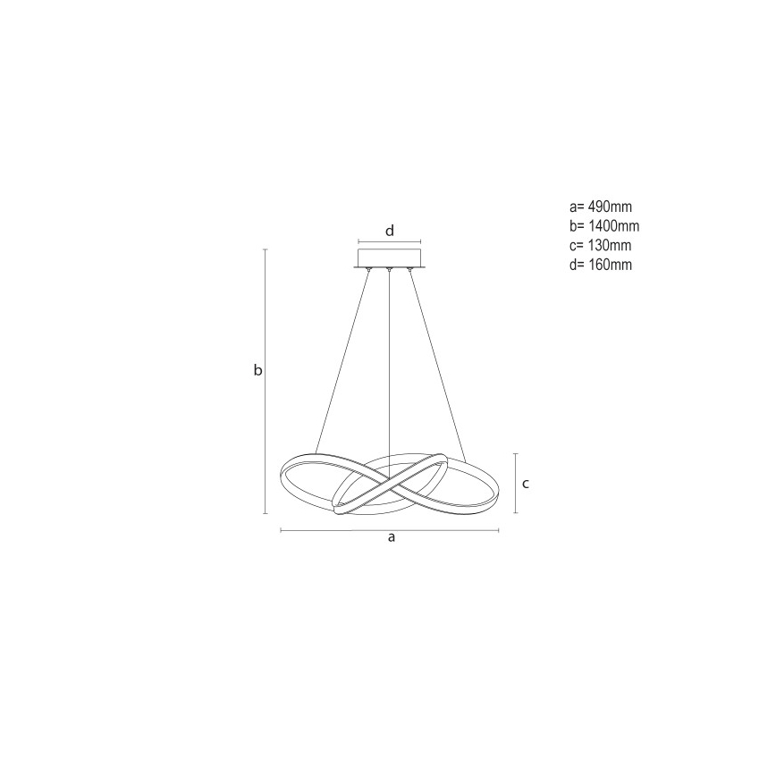Lampadario LED dimmerabile a cavo LED/65W/230V 3000-6500K Ø 49 cm + telecomando