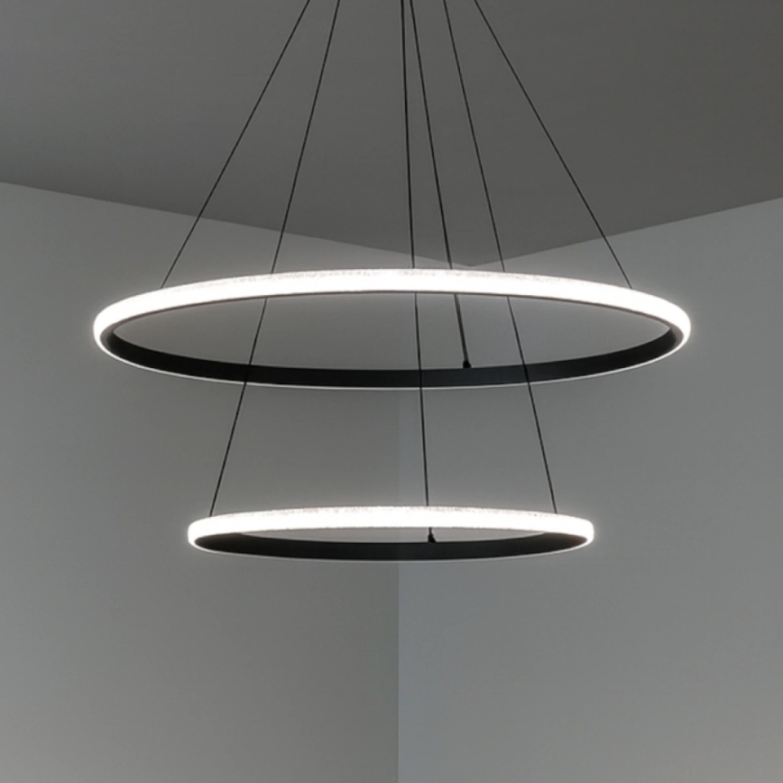 Lampadario LED dimmerabile a sospensione con cavo LED/55W/230V 3000-6500K Ø 60 cm + telecomando