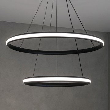 Lampadario LED dimmerabile a sospensione con cavo LED/90W/230V 3000-6500K Ø 60 cm + telecomando