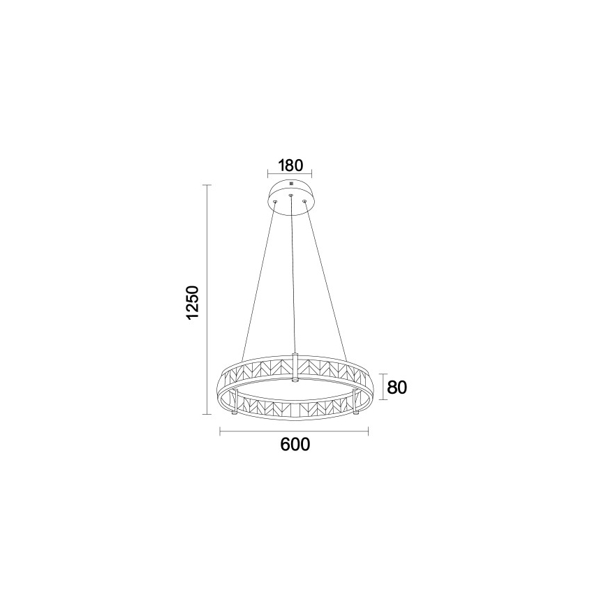 Lampadario a sospensione in cristallo dimmerabile LED ENRIQUE LED/40W//230V 3000-6000K Ø 60 cm + telecomando