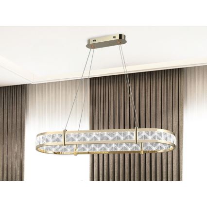 Lampadario a sospensione in cristallo dimmerabile su cavo ENRIQUE LED/50W//230V 3000-6000K + telecomando