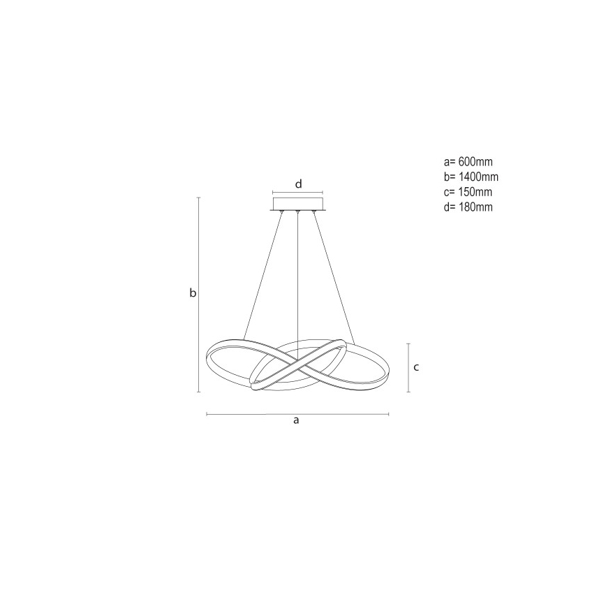 Lampadario LED dimmerabile a sospensione su cavo LED/85W/230V 3000-6500K Ø 60 cm + telecomando