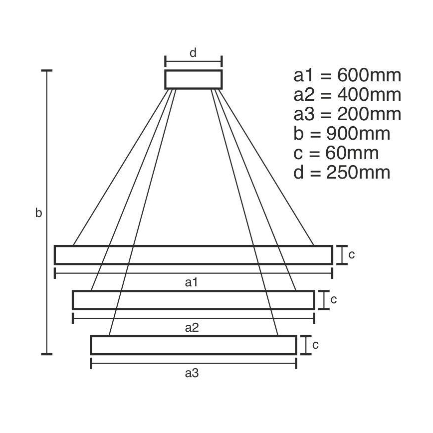 Lampadario LED Dimmerabile su filo LED/165W/230V 3000-6500K +  telecomando