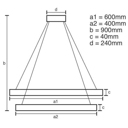 Lampadario LED Dimmerabile su filo LED/70W/230V 3000-6500K + telecomando