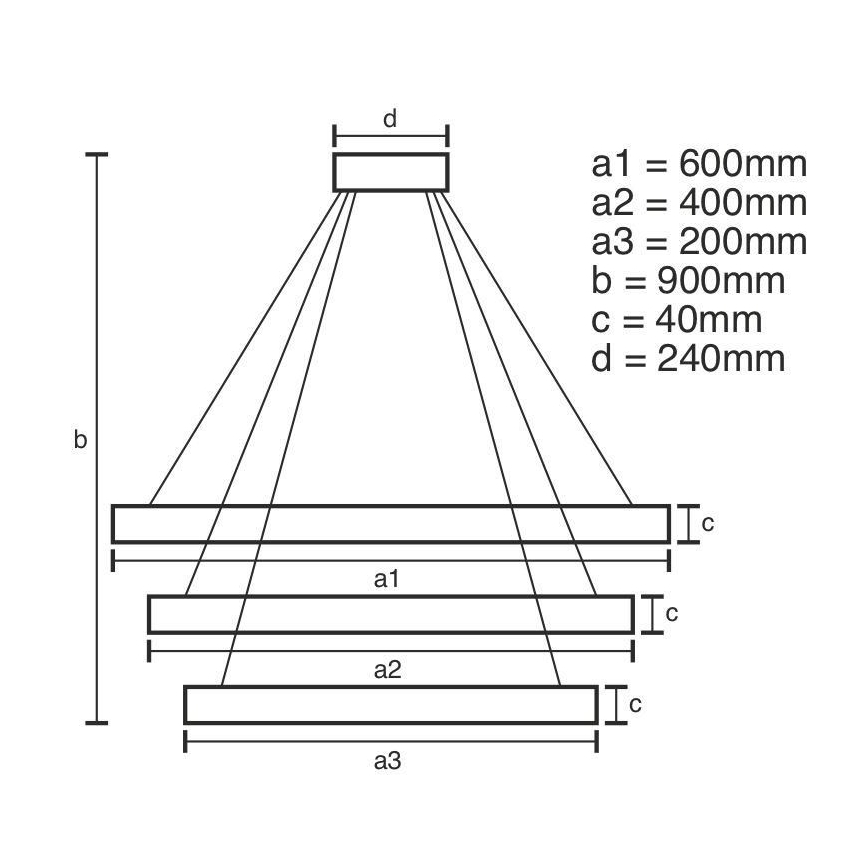 Lampadario LED Dimmerabile su filo LED/85W/230V 3000-6500K + telecomando