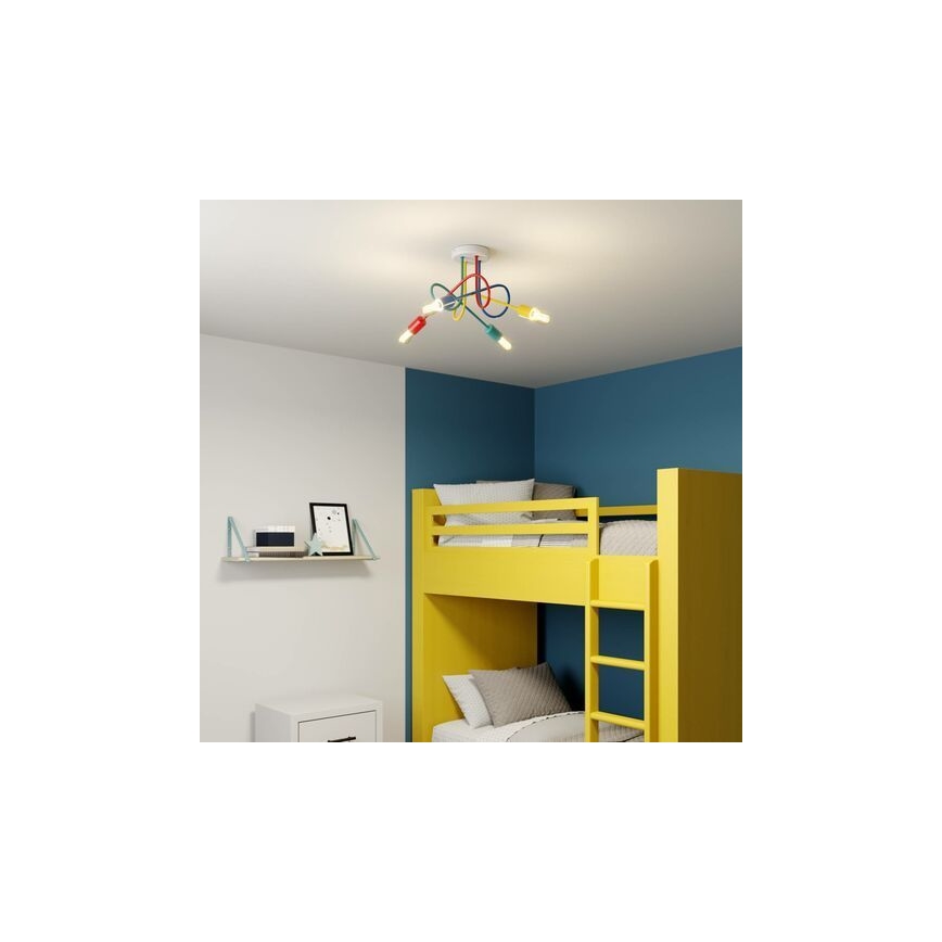 Lampadario LED fisso per bambini OXFORD 4xE27/10W/230V