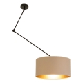 Lampadario LED regolabile su asta GORTA 1xE27/60W/230V beige/oro