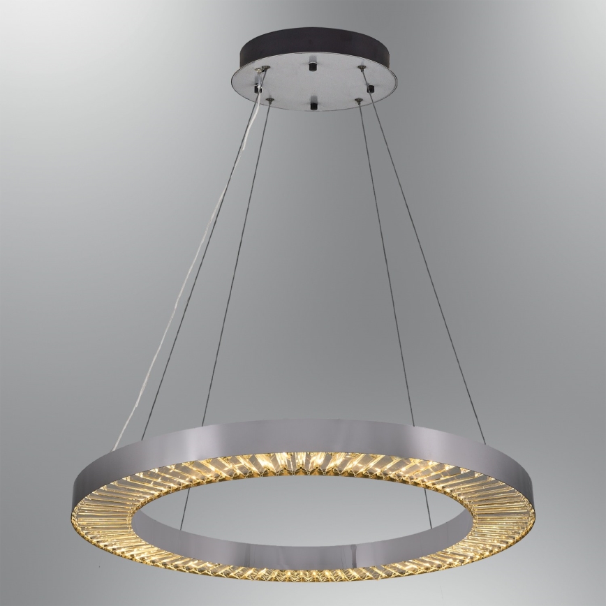 Lampadario LED sospeso a cavo JESI LED/85W/230V 3000K diam. 80 cm argento