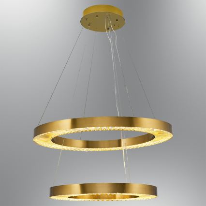 Lampadario LED sospeso con cavo JESI LED/140W/230V 3000K Ø 100 cm bronzo