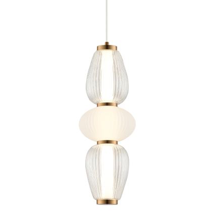 Lampadario LED sospeso con cavo SHINY LED/17W/230V bianco/oro