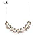 Lampadario LED sospeso su cavo BOLLA LED/36W/230V cromo lucido/grigio fumé
