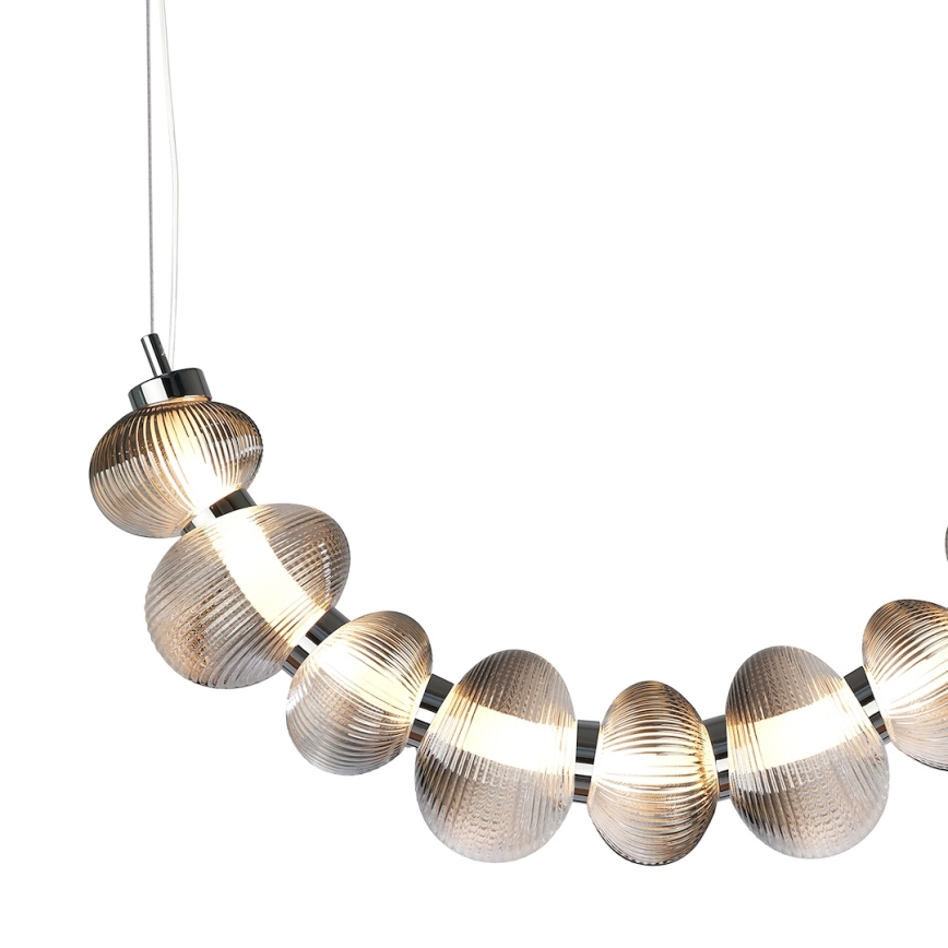 Lampadario LED sospeso su cavo BOLLA LED/36W/230V cromo lucido/grigio fumé