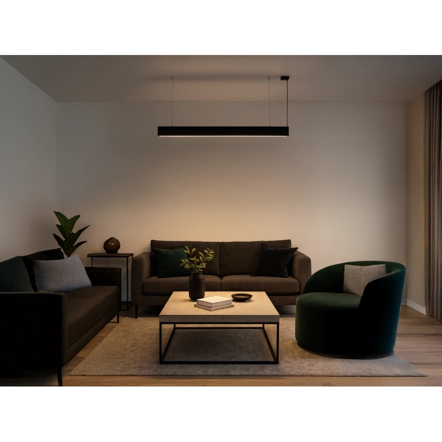 Lampadario LED sospeso su cavo LED/55W/230V 3000/4000/6500K 120 cm nero