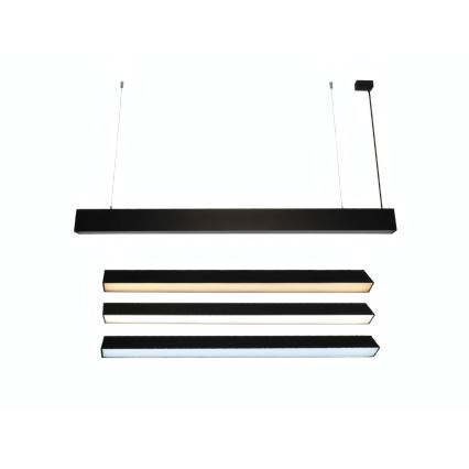 Lampadario LED sospeso su cavo LED/55W/230V 3000/4000/6500K 120 cm nero