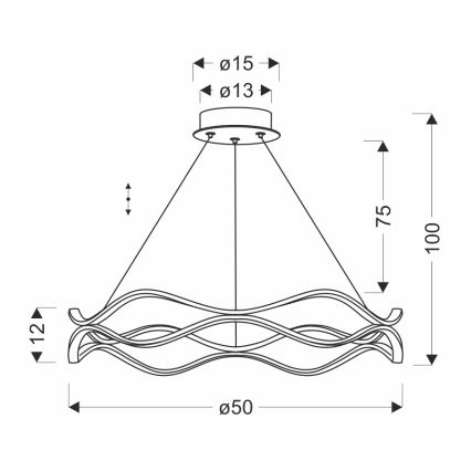 Lampadario LED sospeso su cavo VAVE LED/28W/230V oro rosa