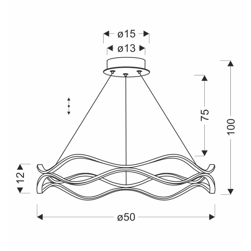 Lampadario LED sospeso su cavo VAVE LED/28W/230V oro rosa
