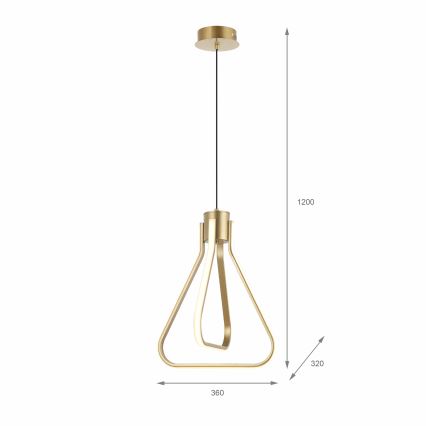 Lampadario LED sospeso ZING LED/19W/230V, finitura oro