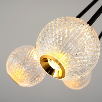 Lampadario LED su asta GELA 16xLED/5W/230V 3000K nero/oro