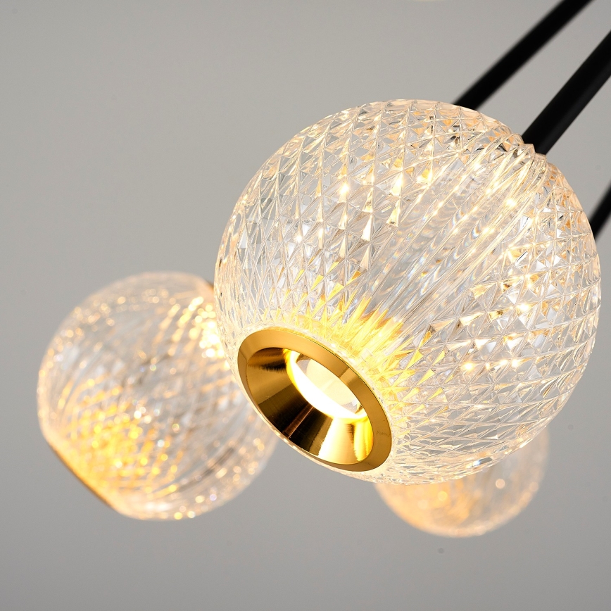 Lampadario LED su asta GELA 16xLED/5W/230V 3000K nero/oro