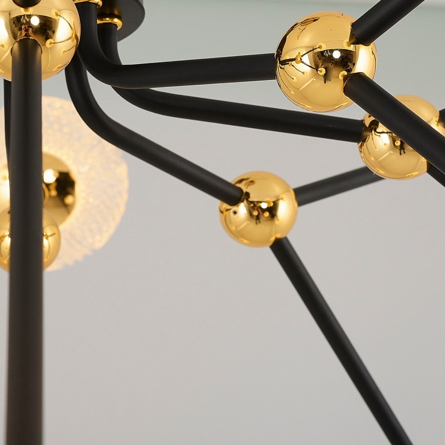 Lampadario LED su asta GELA 16xLED/5W/230V 3000K nero/oro