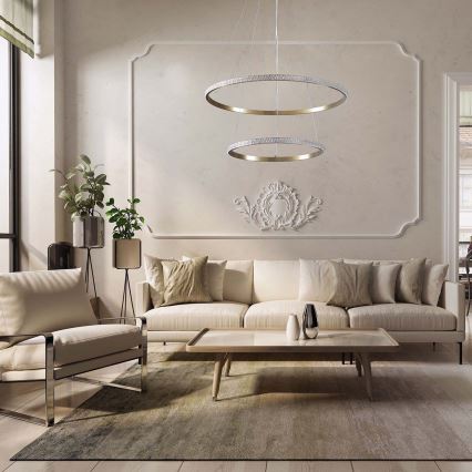Lampadario LED su cavo DIANA LED/44W/230V 4000K Ø 59 cm dorato