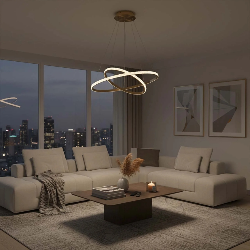 Lampadario LED su cavo DIANA LED/44W/230V 4000K Ø 59 cm dorato