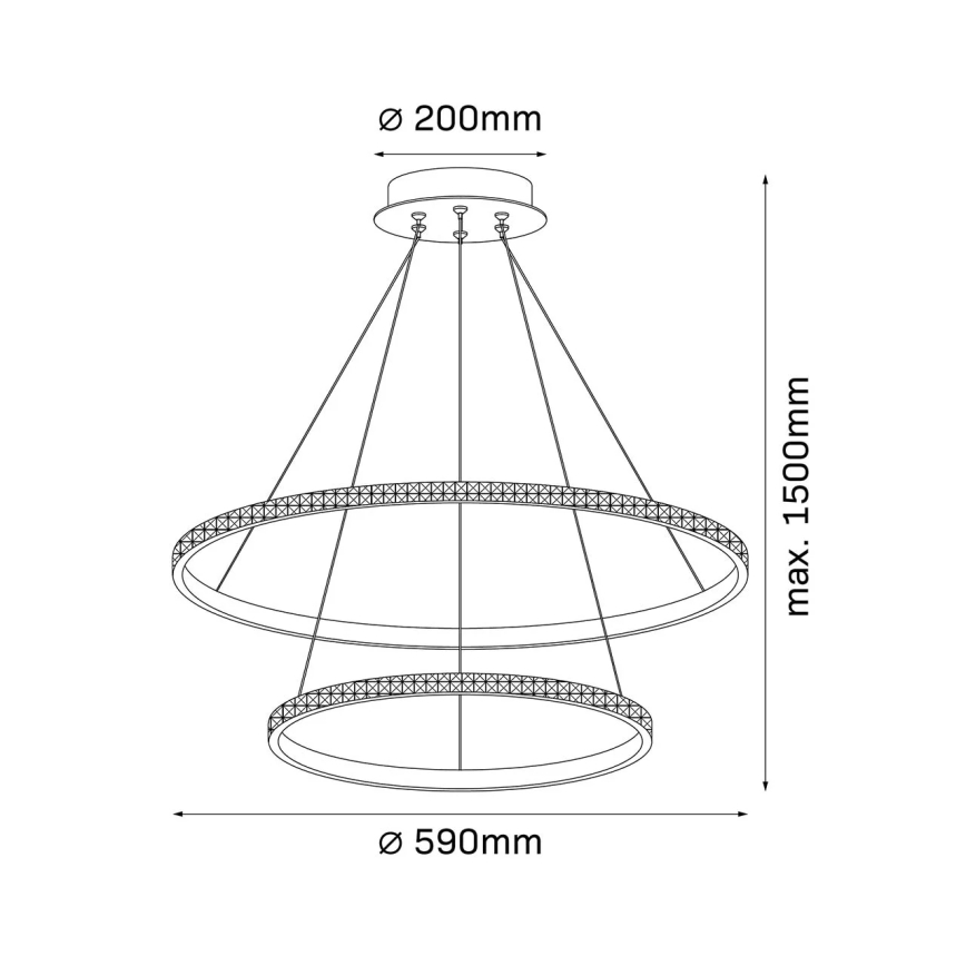 Lampadario LED su cavo DIANA LED/44W/230V 4000K Ø 59 cm dorato