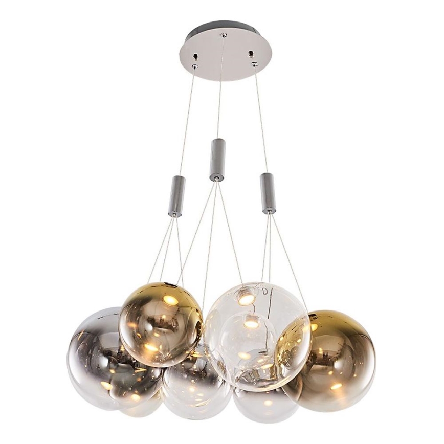 Lampadario LED su cavo ENNA 9xG9/5W/230V 3000K fumé/oro