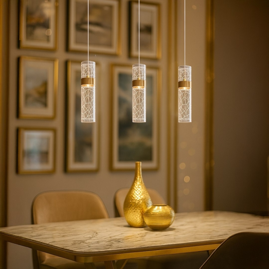 Lampadario LED su cavo LAGOS LED/8W/230V oro