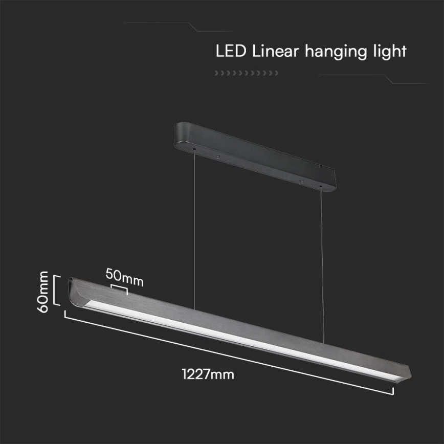 Lampadario LED a cavo LED/36W/230V 3000/4000/6400K antracite