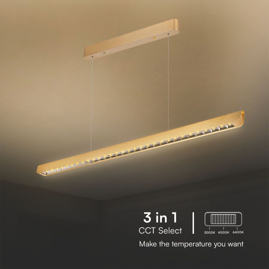 Lampadario LED a cavo LED/36W/230V 3000/4000/6400K oro
