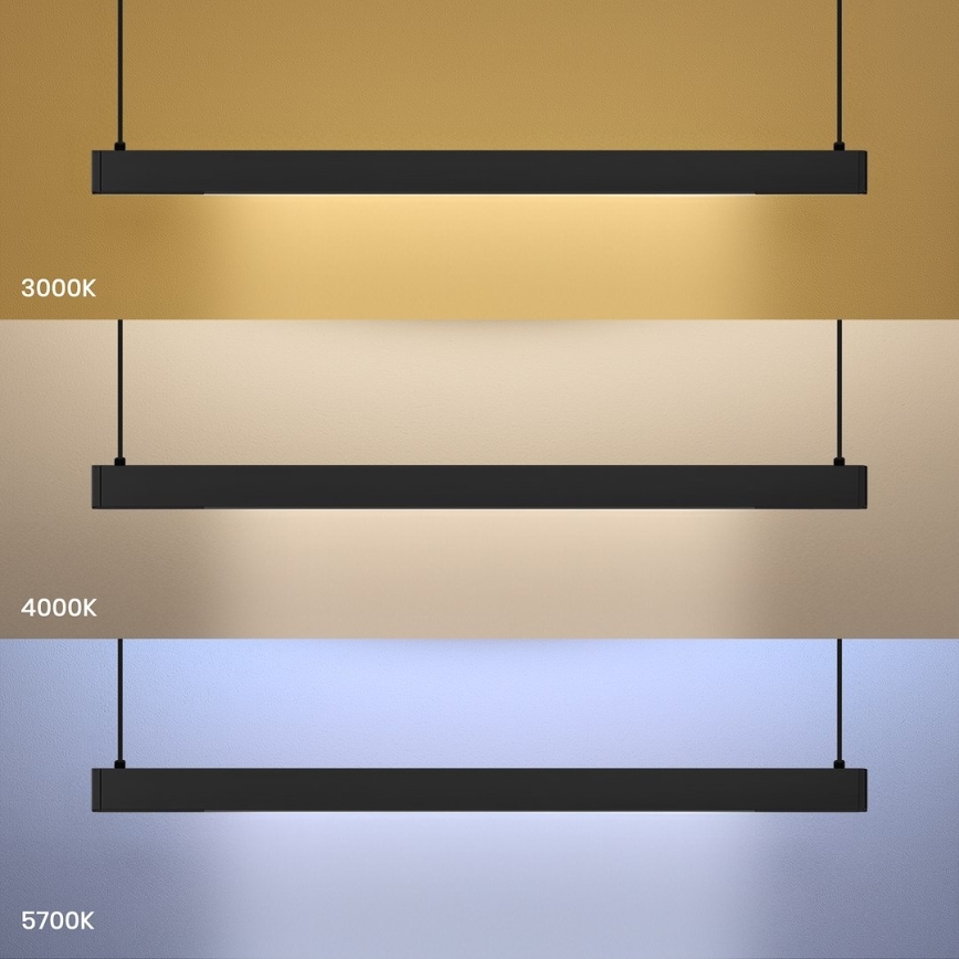 Lampadario LED su cavo LINEA LED/36W/230V 3000/4000/5700K IRC 90 nero