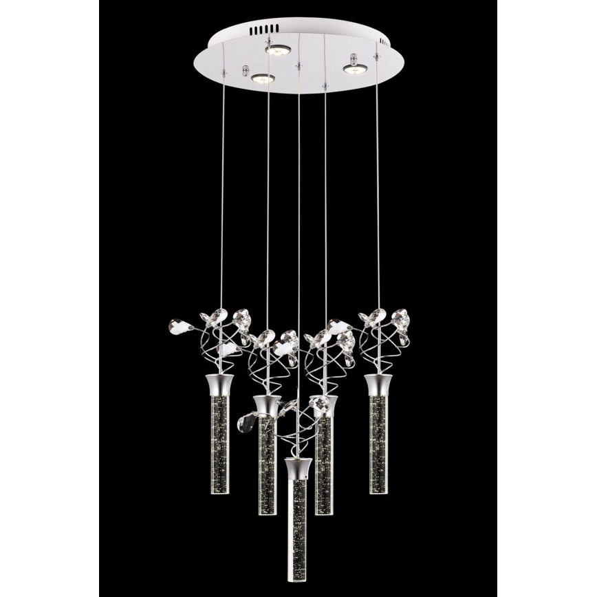 Lampadario LED su cavo PIGEON 5xLED/6W/230V 6500K cromo lucido