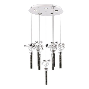 Lampadario LED su cavo PIGEON 7xLED/6W/230V 6500K cromo lucido