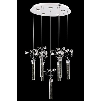 Lampadario LED su cavo PIGEON 7xLED/6W/230V 6500K cromo lucido