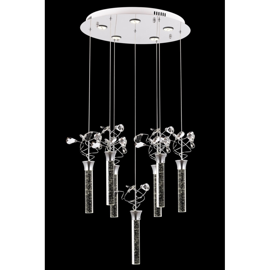 Lampadario LED su cavo PIGEON 7xLED/6W/230V 6500K cromo lucido